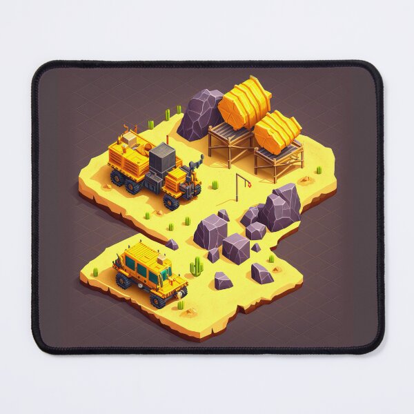 Item preview, Isometric mining quarry, heavy-duty truck and a mining excavator. Factories or industrial isometric game 3D, excavator. designed and sold by One Piece Bounty Poster.