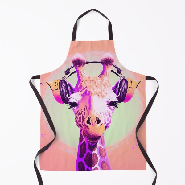 Artikelvorschau, Tragende Kopfhörer der netten rosa Giraffe entworfen und verkauft von Petru&Myself.