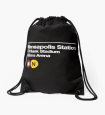 Minneapolis (Univ. of Minnesota) Sports Venue Subway Sign Drawstring Bag