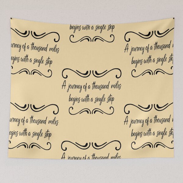 Item preview, A journey of a thousand miles begins with a single step, Motivational quotes, positive words and inspirational sayings for encouraging to do the best in your life. designed and sold by Quotesgallery.