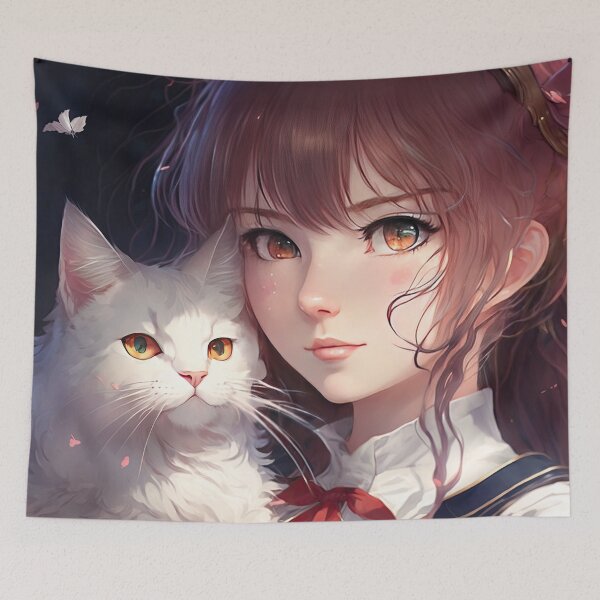 Item preview, "Mystical Unity: A Fantasy Female Wizard and Her Trusty Cat Sidekick" designed and sold by PJGartui.