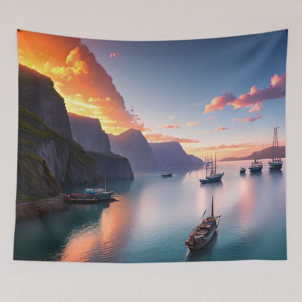 Item preview, A Port Bathed in Sunshine: A Sunrise Spectacle designed and sold by D3monic.