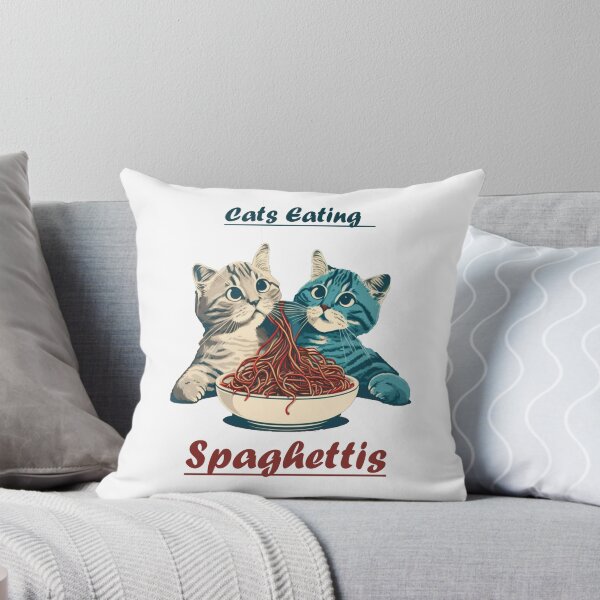 Artikelvorschau, Katze isst Spaghetti entworfen und verkauft von okamitouch.