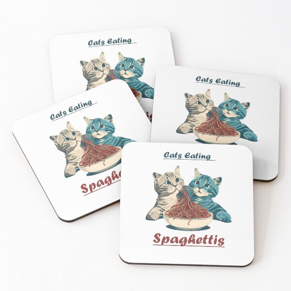 Item preview, cat eating spaghetti designed and sold by okamitouch.