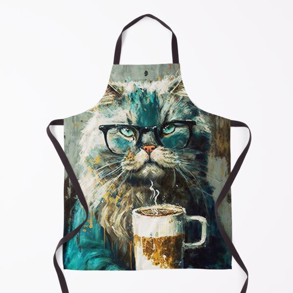 Item preview, Cat drinking coffee portrait designed and sold by Petru&Myself.
