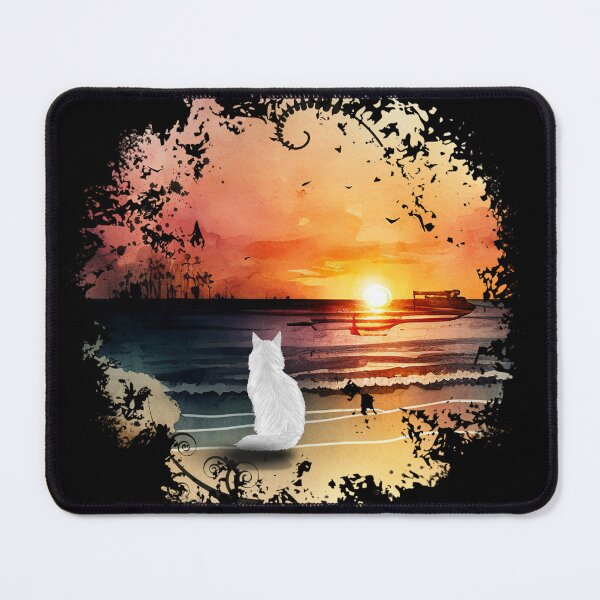 Item preview, Cute Cat Watching Sunset Scene designed and sold by Midnight 420.