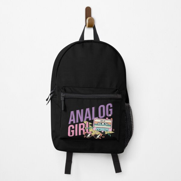 Item preview, Retro 90s Analog Girl Pink and Purple on Black designed and sold by sweetbelle.