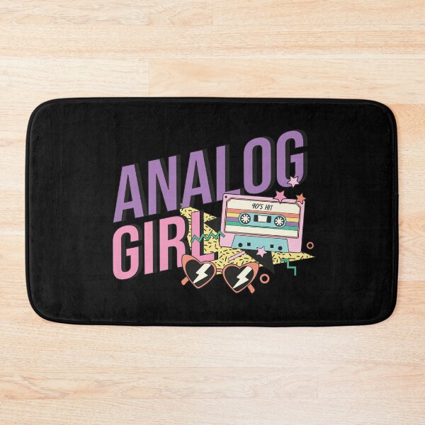 Item preview, Retro 90s Analog Girl Pink and Purple on Black designed and sold by sweetbelle.