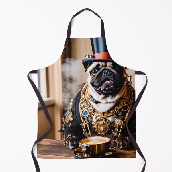 Item preview, Steampunk adventures with a pug and coffee designed and sold by ArtCreator2023.