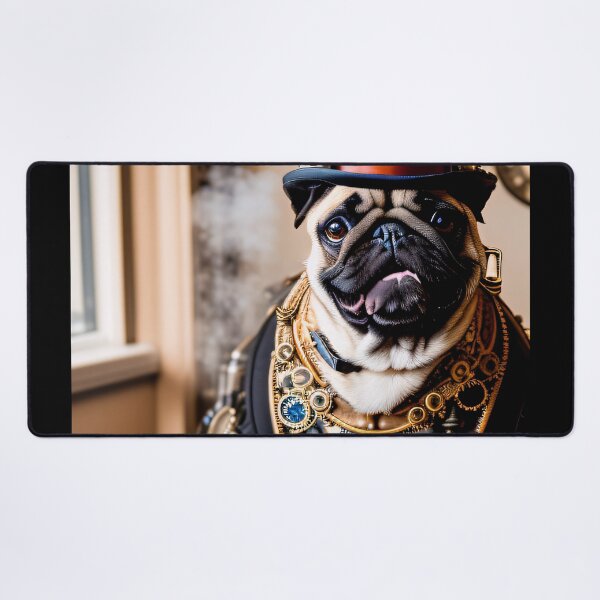 Item preview, Steampunk adventures with a pug and coffee designed and sold by ArtCreator2023.