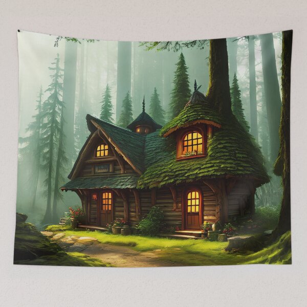 Item preview, Cozy and Beautiful: A Small Mushroom House in the Forest designed and sold by D3monic.