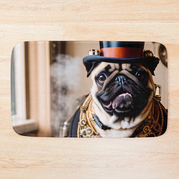 Item preview, Steampunk adventures with a pug and coffee designed and sold by ArtCreator2023.