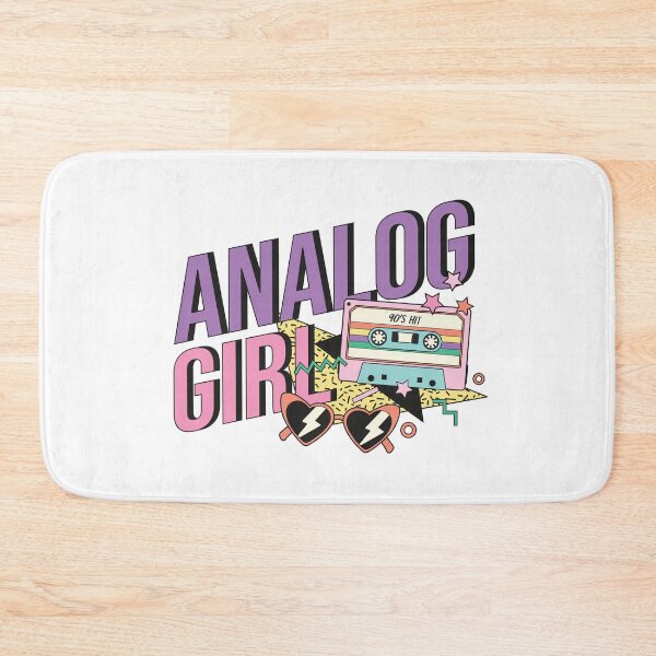Item preview, Retro 90s Analog Girl Pink and Purple on White designed and sold by sweetbelle.