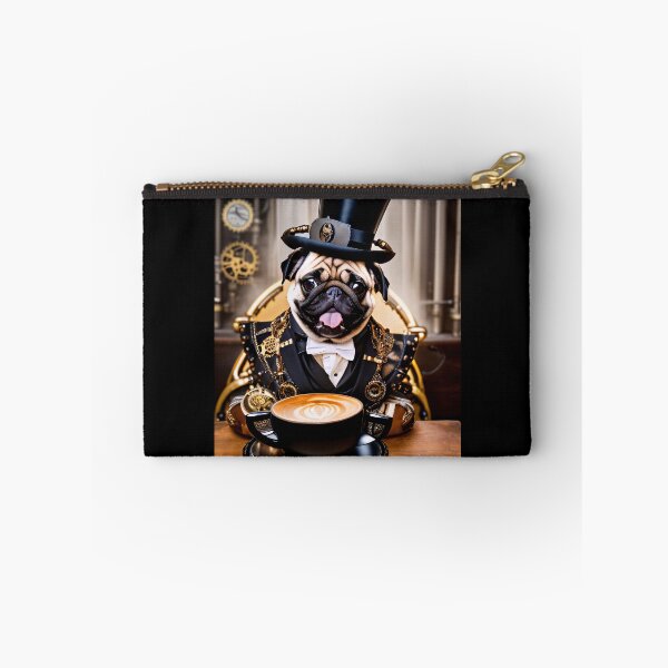 Item preview, A touch of steampunk with a pug and coffee designed and sold by ArtCreator2023.
