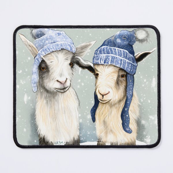 Item preview, Adorable Baby Goats in Winter Hats Playing in the Snow designed and sold by newnomads-art.
