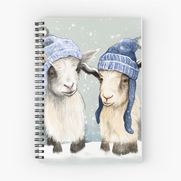 Item preview, Adorable Baby Goats in Winter Hats Playing in the Snow designed and sold by newnomads-art.