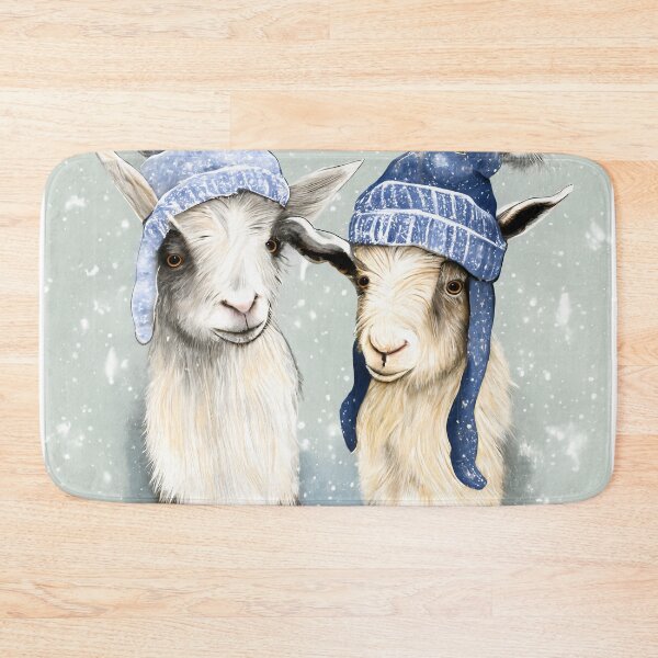 Item preview, Adorable Baby Goats in Winter Hats Playing in the Snow designed and sold by newnomads-art.