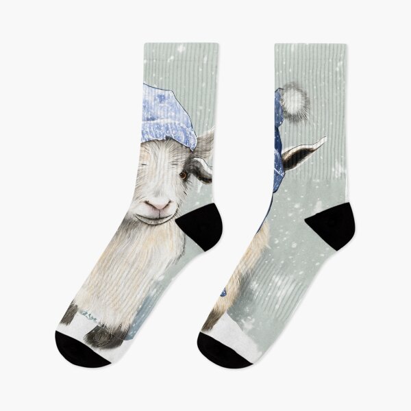 Item preview, Adorable Baby Goats in Winter Hats Playing in the Snow designed and sold by newnomads-art.