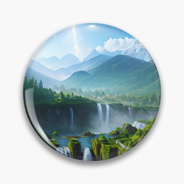 Artikelvorschau, Discover the Beauty of the Night Sky: A Mountain and Waterfall Scene entworfen und verkauft von D3monic.