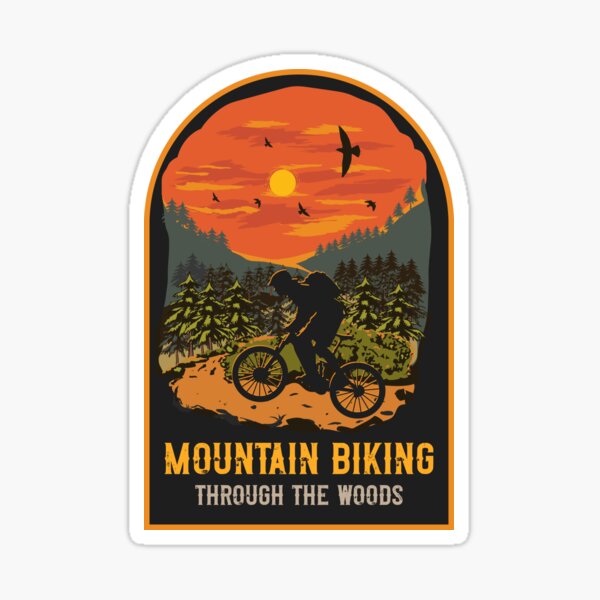 Item preview, Mountain biking through the woods designed and sold by HomeCoquette.