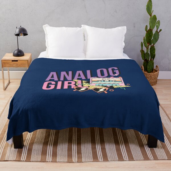 Item preview, Copy of Retro 90s Analog Girl Pink and Purple on Blue designed and sold by sweetbelle.