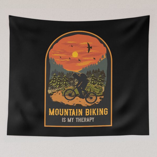 Item preview, Mountain biking is my therapy  designed and sold by HomeCoquette.