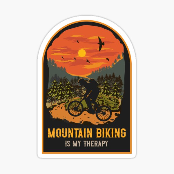 Item preview, Mountain biking is my therapy  designed and sold by HomeCoquette.