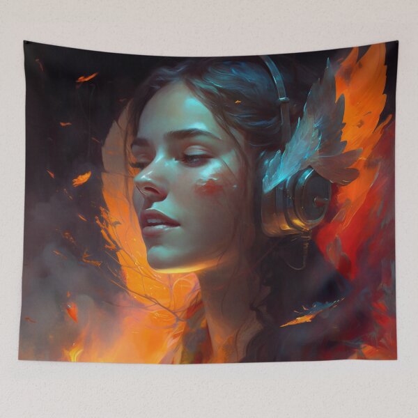 Item preview, Melodic Flames: A Digital Painting of Passion and Love designed and sold by oanaunciuleanu.