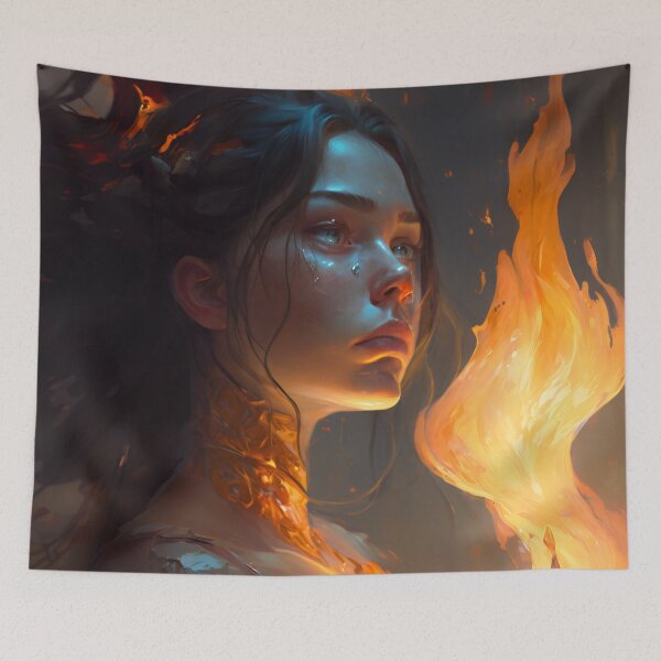 Item preview, Melodic Flames: A Digital Painting of Passion and Love designed and sold by oanaunciuleanu.