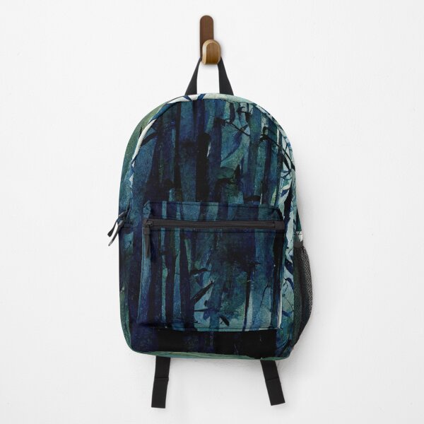 Item preview, Watercolor of a bamboo forest in blues designed and sold by artefacta.