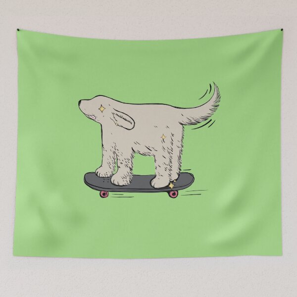Item preview, Labrador skater on yasmine green designed and sold by Itsdomd.