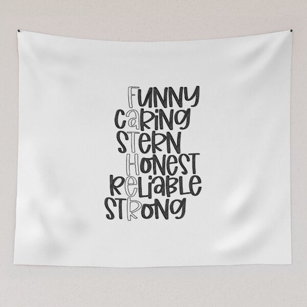 Item preview, The Qualities of a Great Dad - Funny Caring Stern Honest Reliable Strong, Quote Design designed and sold by RedArtsDesign.