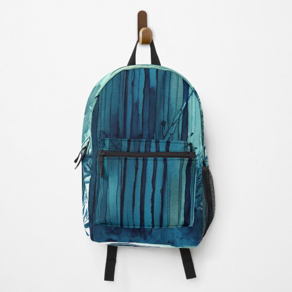 Item preview, Watercolor of a bamboo forest in blues 2 designed and sold by artefacta.