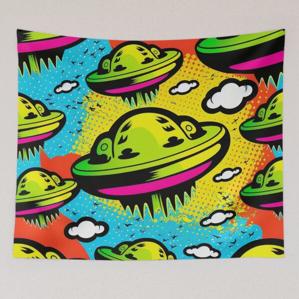 Item preview, the alines Flying saucers invasion pattern designed and sold by moroccan-stret.