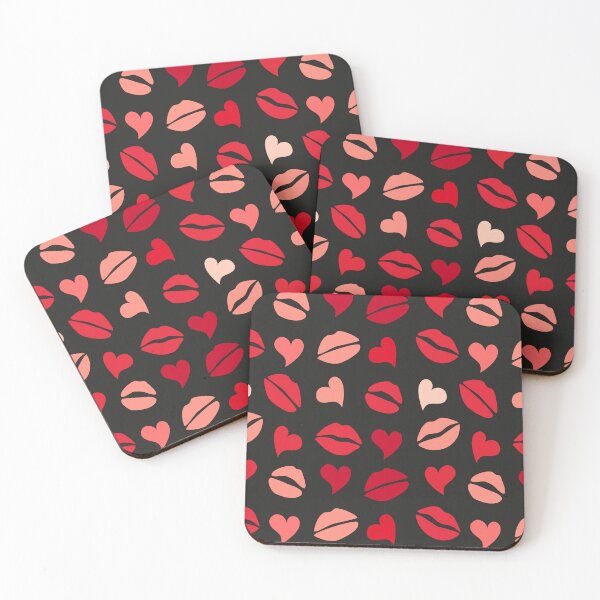 Item preview, Patrón de besos y corazón rojo designed and sold by TheCatmeow2000.