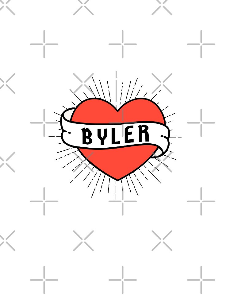 Thumbnail 3 of 3, Drawstring Bag, Byler Heart and Banner designed and sold by humnoo.