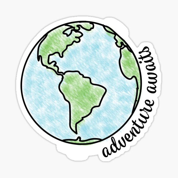 Adventure Awaits Globe Sticker