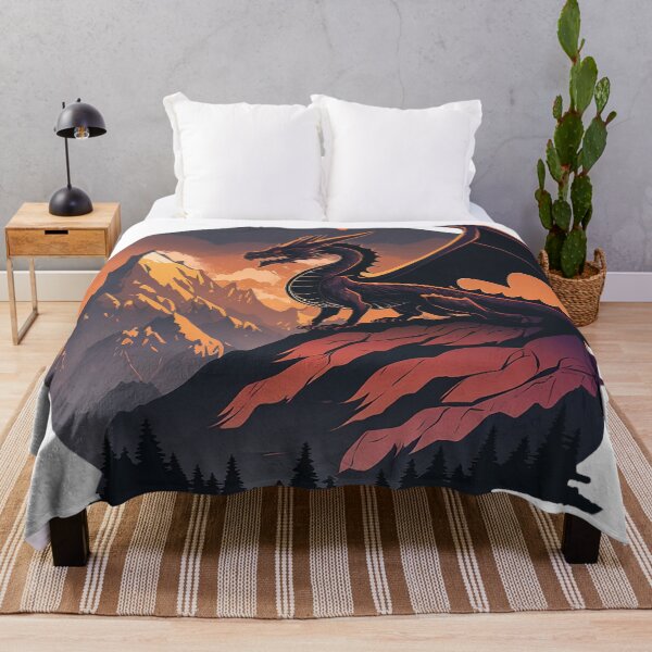 Item preview, Dragon and mountains art designed and sold by Maryberry96.