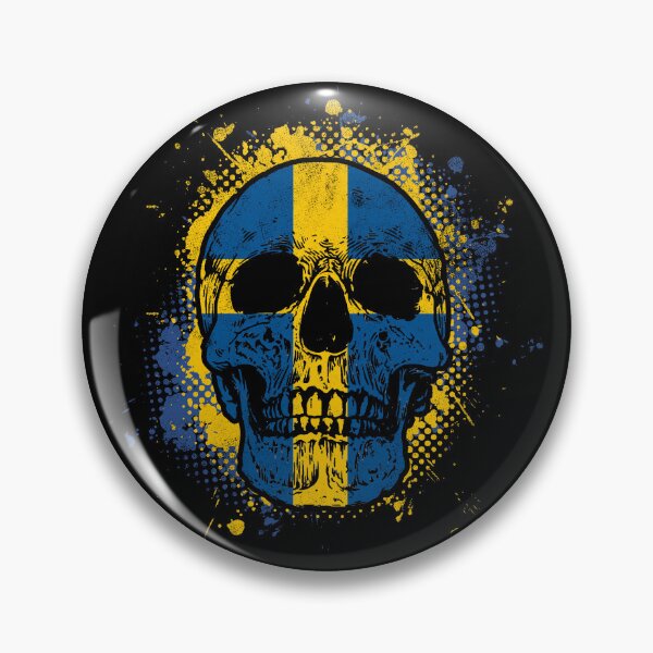 Item preview, Skull with Swedish flag designed and sold by Mila1946.
