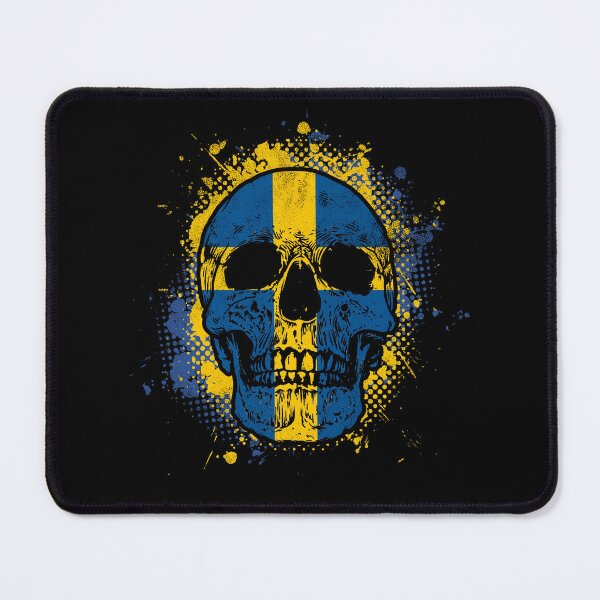 Item preview, Skull with Swedish flag designed and sold by Mila1946.
