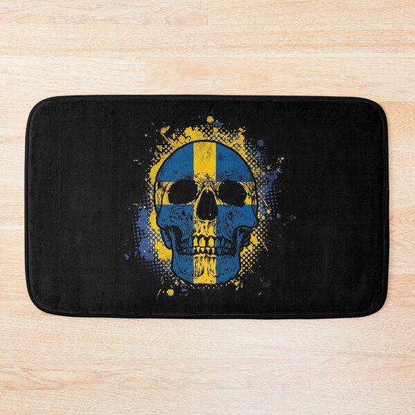 Item preview, Skull with Swedish flag designed and sold by Mila1946.