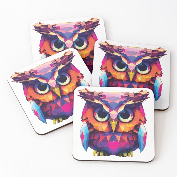 Item preview, polygon Owl colorful designed and sold by Animal-ink.