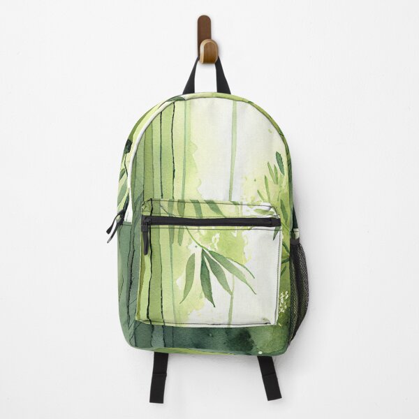 Item preview, Watercolor of a bamboo forest in greens designed and sold by artefacta.