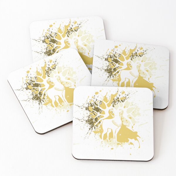 Aperçu de l'œuvre Golden Deer - Conception d'éclaboussures jaunes - Esthétique japonaise créée et vendue par uibosnacep.