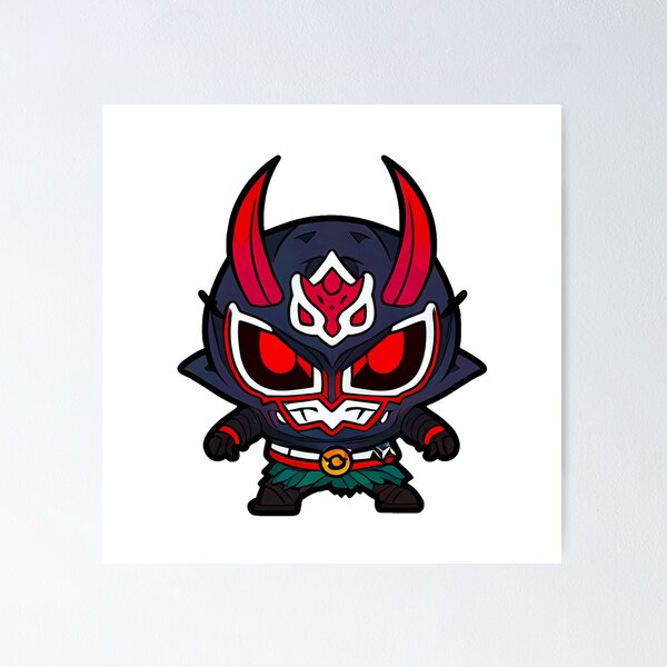 Item preview, Black and red Cute little ninja with a Japanese Mask on  designed and sold by Anssx.
