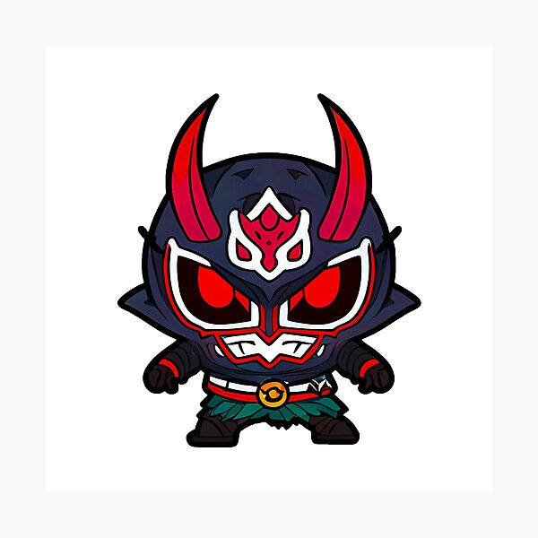 Item preview, Black and red Cute little ninja with a Japanese Mask on  designed and sold by Anssx.