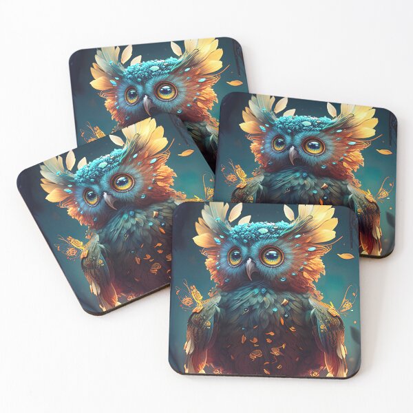 Item preview, Kawaii fluffy owl illustration designed and sold by RK - Shop.