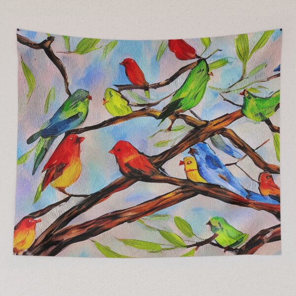 Item preview, Colored Bird Painting designed and sold by RSRed.