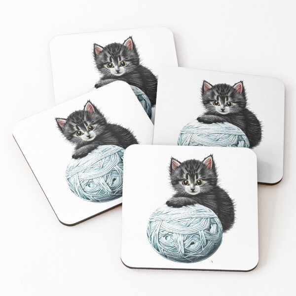 Item preview, Funny And Cute Cat With A Ball Of Wool designed and sold by adamtepl.