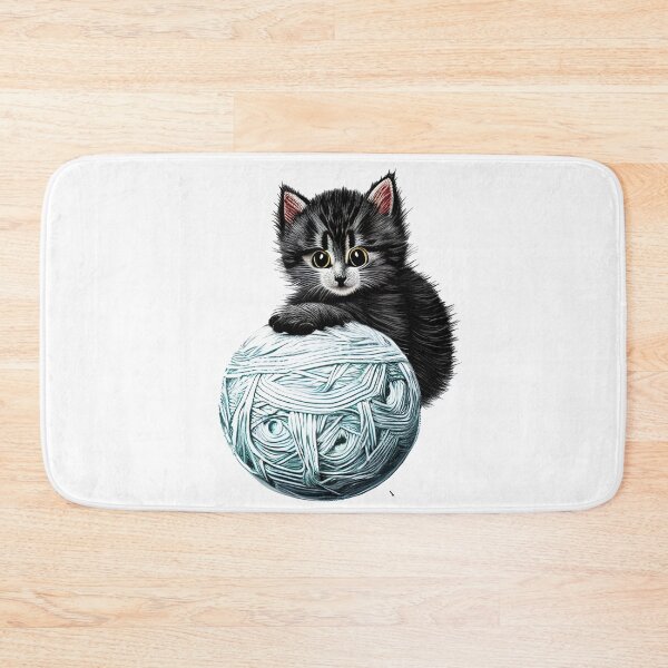 Item preview, Funny And Cute Cat With A Ball Of Wool designed and sold by adamtepl.
